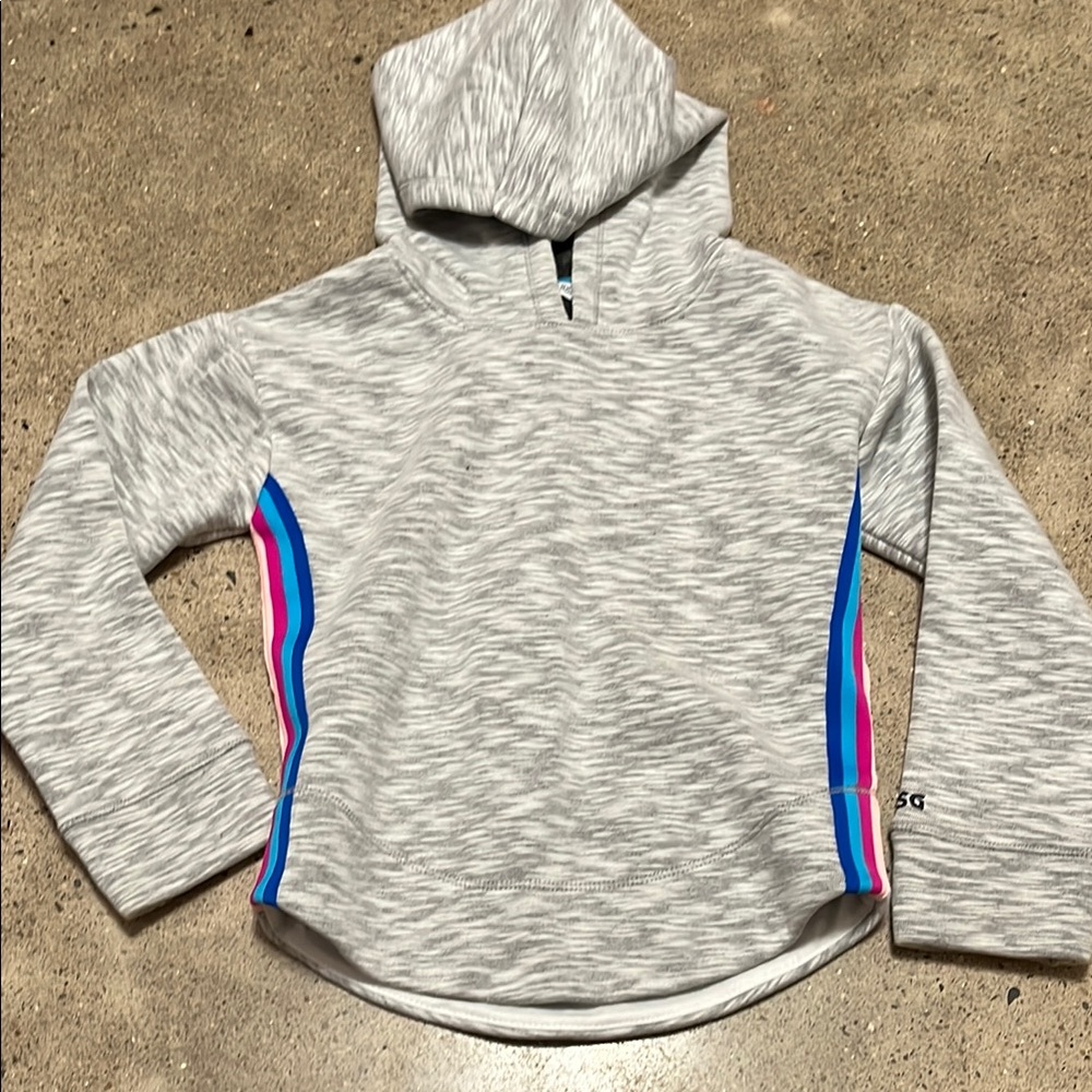Kids Gray Hoodie with Blue and Pink Accents